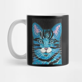 Blue Tabby cat face Mug